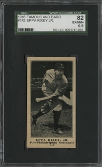 1916 Famous and Barr Eppa Rixey Rookie Card – SGC 82 EX/NM+ 6.5